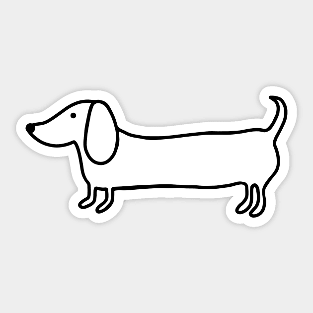 Simple dachshund black drawing Sticker by bigmoments